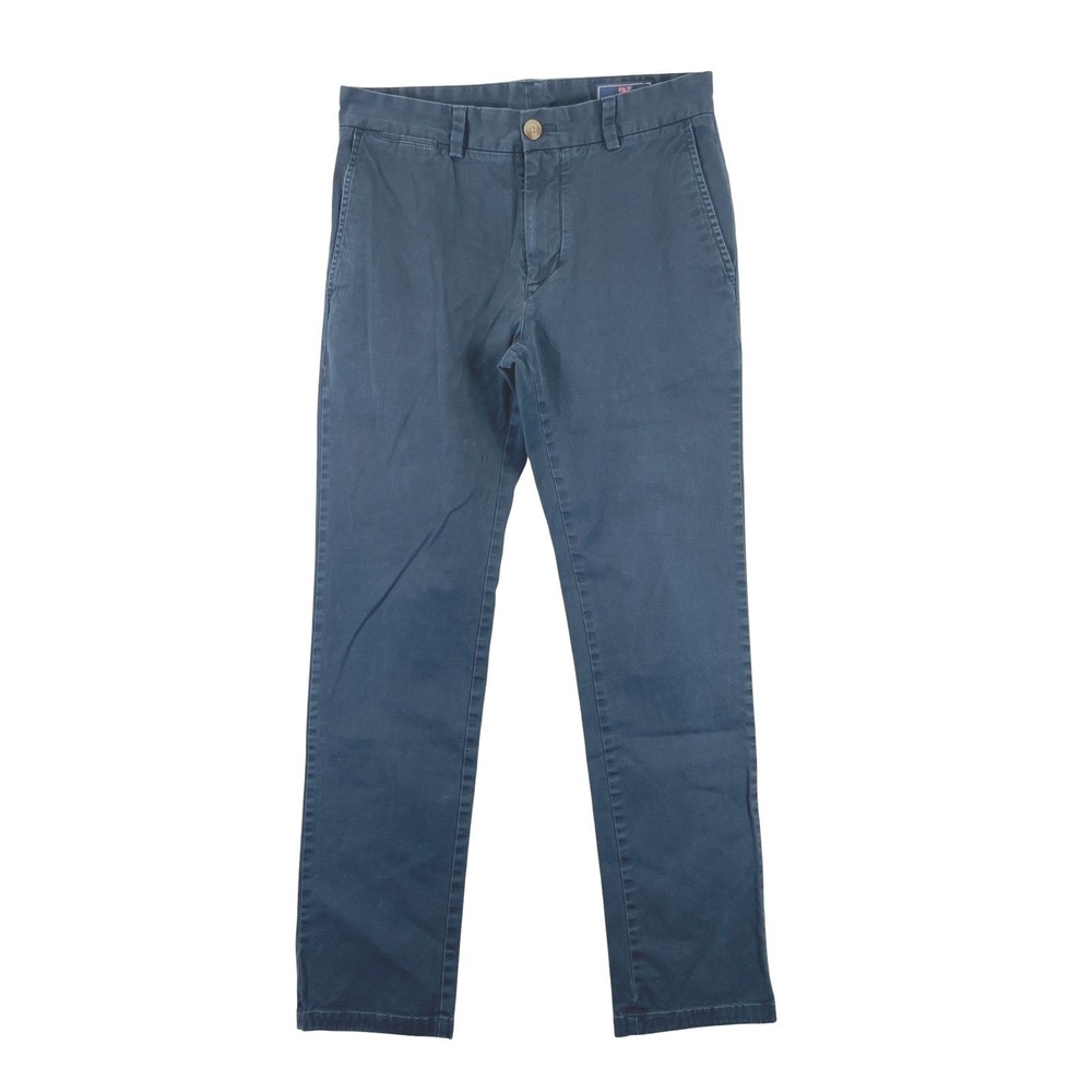Vineyard Vines Breaker Chino Pants Mens 30x32 Blue Stretch Slim Fit Preppy